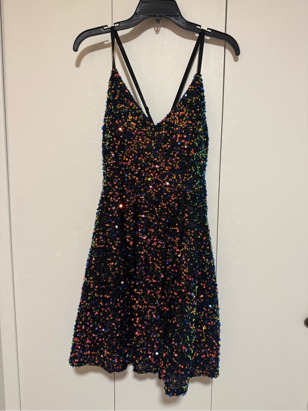 by & by multi sequin navy mini dress size 9